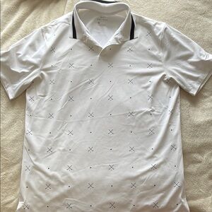 Nike Golf Polo Men’s White Vapor Print Performance Dri Fit